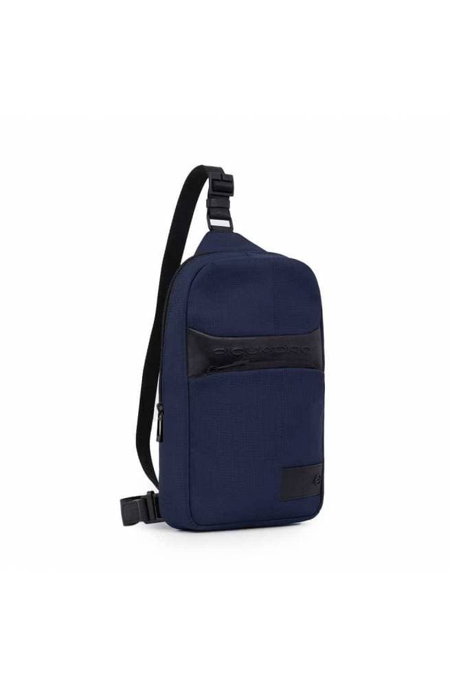 PIQUADRO Monospalla  W129 pelle e tessuto Blu - CA5751W129-BLU - 3