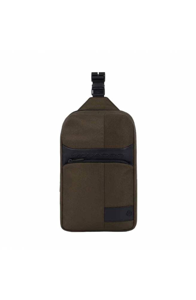 PIQUADRO Monospalla  W129 pelle e tessuto Verde - CA5751W129-VE - 7