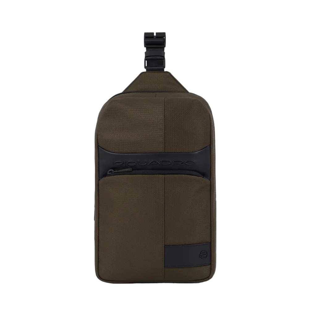 PIQUADRO Monospalla  W129 pelle e tessuto Verde - CA5751W129-VE - 2