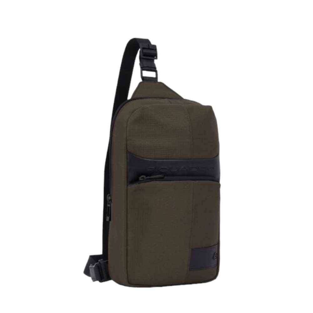 PIQUADRO Monospalla  W129 pelle e tessuto Verde - CA5751W129-VE - 4