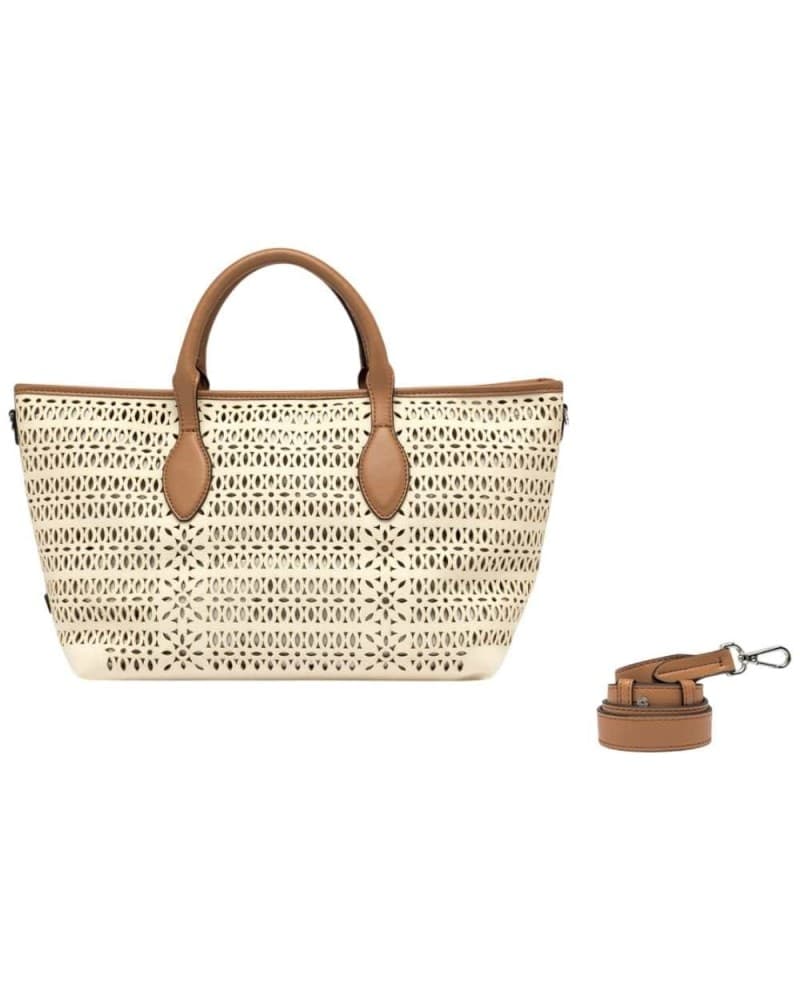 GIANNI CHIARINI Gianni Chiarini Borsa Mashup Donna Panna/Corda/Clay in Tessuto e Pelle - 5