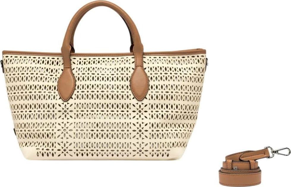GIANNI CHIARINI Gianni Chiarini Borsa Mashup Donna Panna/Corda/Clay in Tessuto e Pelle - 6