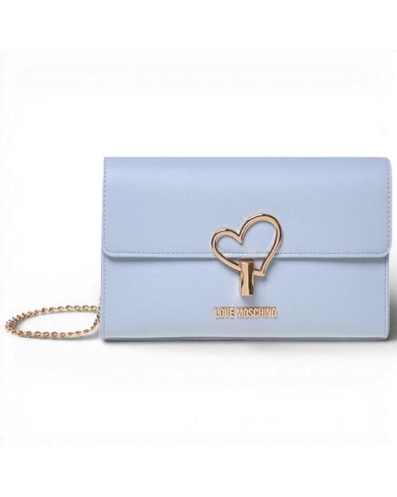 Love Moschino  Borsetta Donna Celeste in Ecopelle con Logo Dorato - 9
