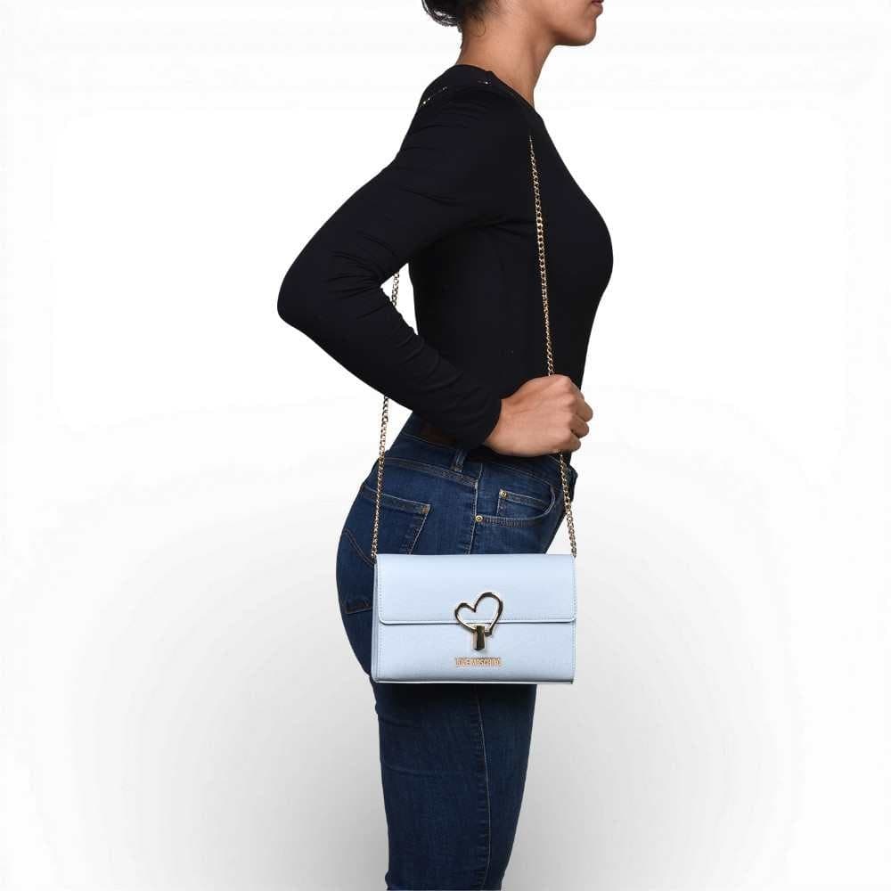 Love Moschino  Borsetta Donna Celeste in Ecopelle con Logo Dorato - 8