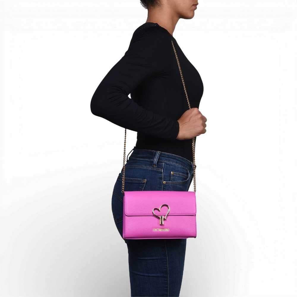 Love Moschino  Borsetta Donna Rosa in Ecopelle Trapuntata con Logo Dorato - 8