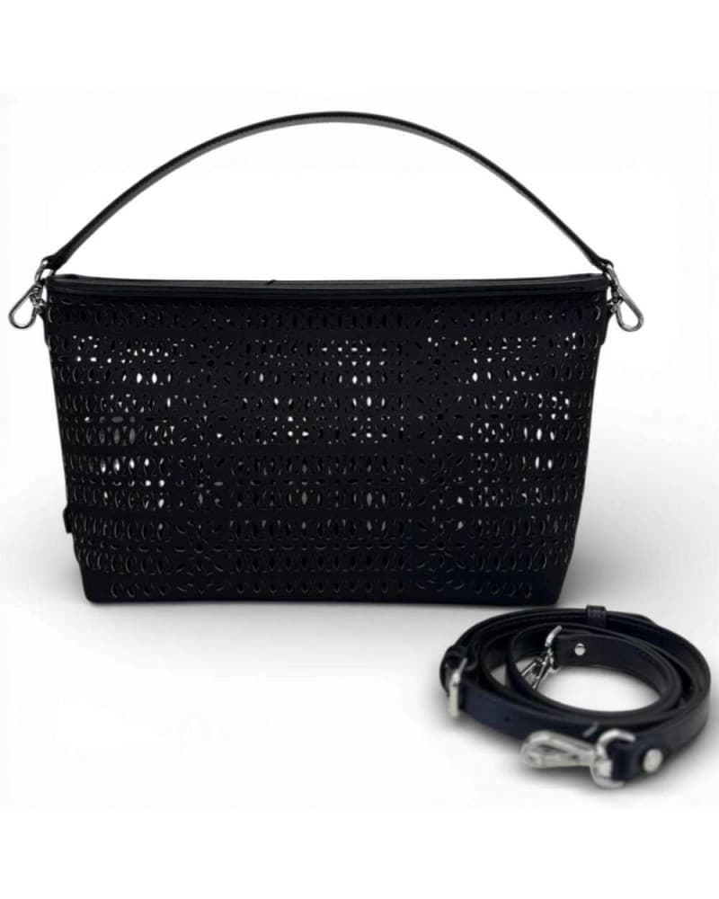 GIANNI CHIARINI Gianni Chiarini Borsa Mashup Donna Nero in Tessuto e Pelle - 7
