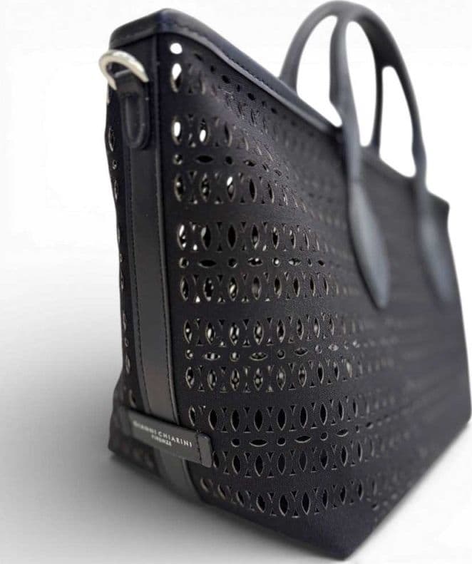 GIANNI CHIARINI Gianni Chiarini Borsa Mashup Donna Nero in Tessuto e Pelle - 7