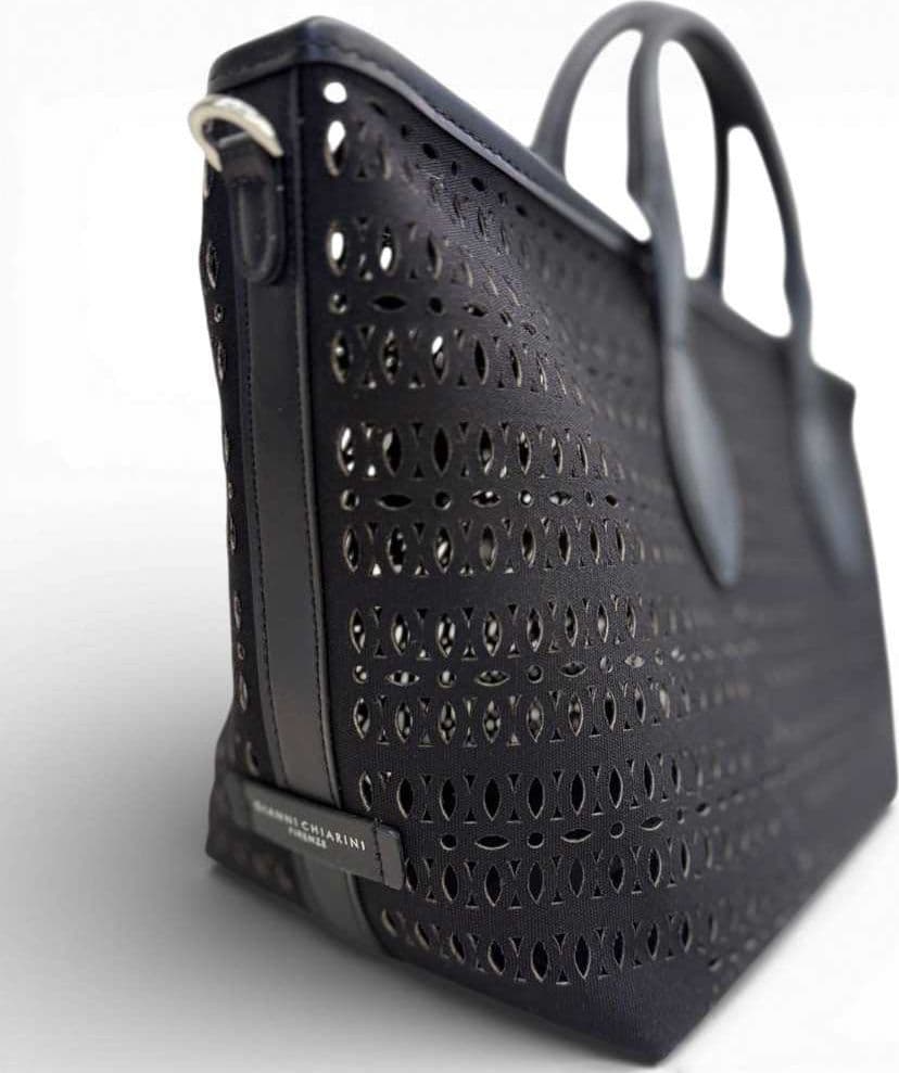 GIANNI CHIARINI Gianni Chiarini Borsa Mashup Donna Nero in Tessuto e Pelle - 8
