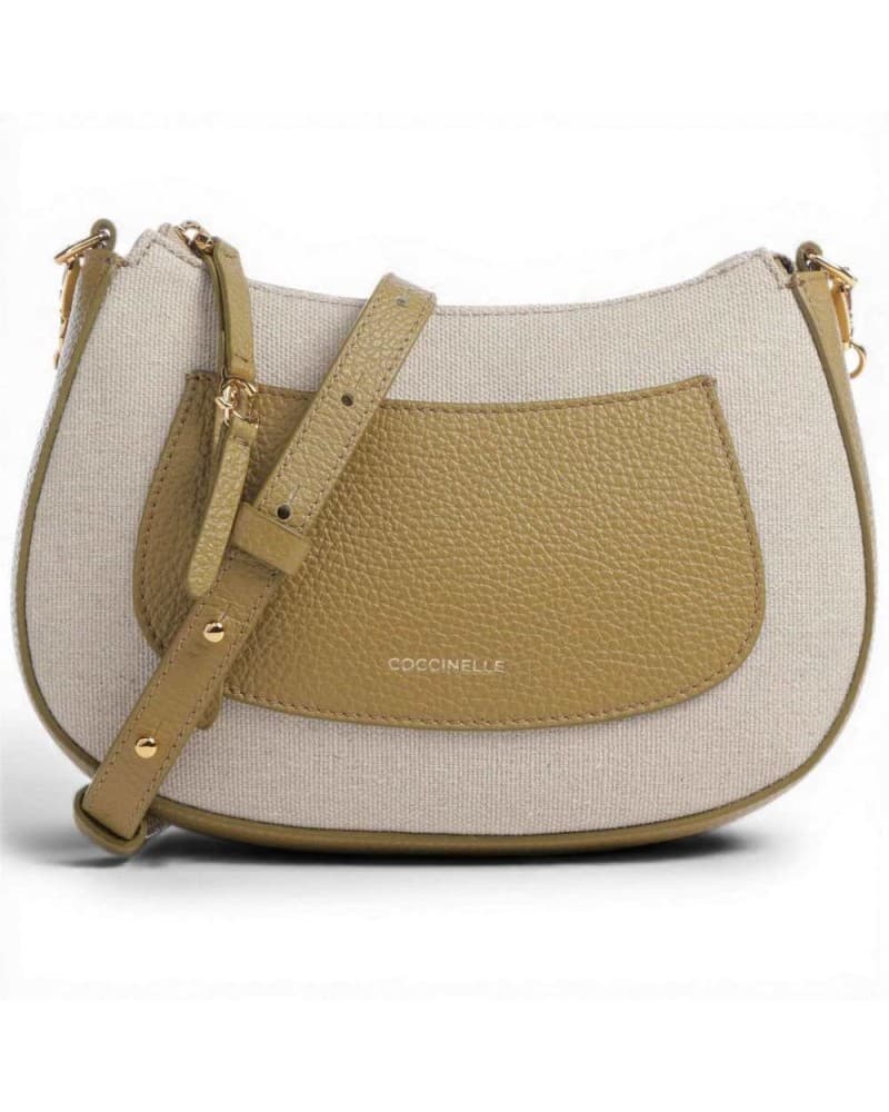 COCCINELLE Coccinelle Mini Bag C-Easy Canvas Donna Naturale in Canvas e Pelle - 9