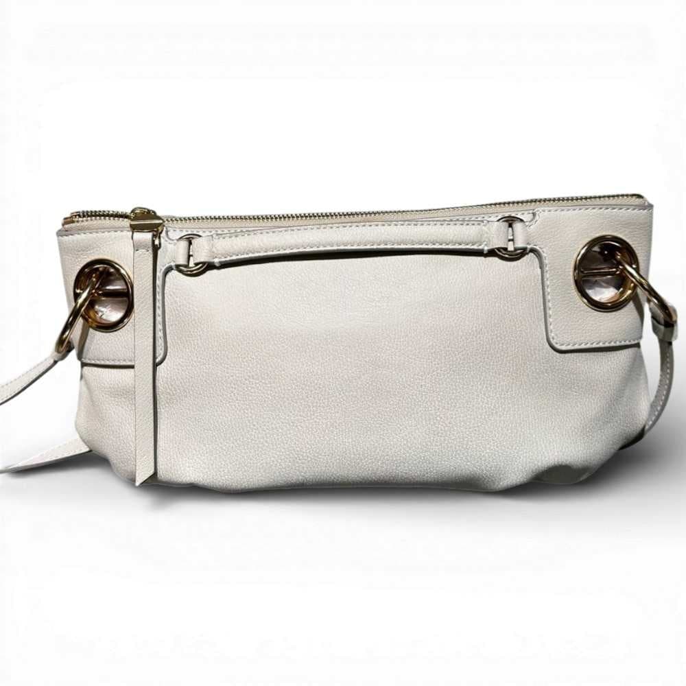 Borbonese Borsa London Cross Over S. BORBONESE Vitello Nabuk White Cotton - 91010264-0197-927 - 2