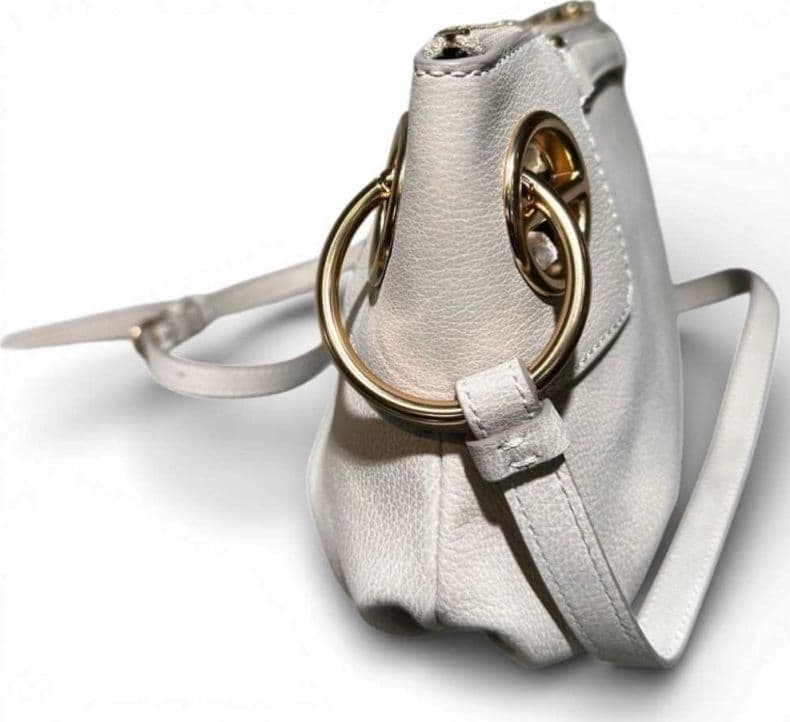 Borbonese Borsa London Cross Over S. BORBONESE Vitello Nabuk White Cotton - 91010264-0197-927 - 3