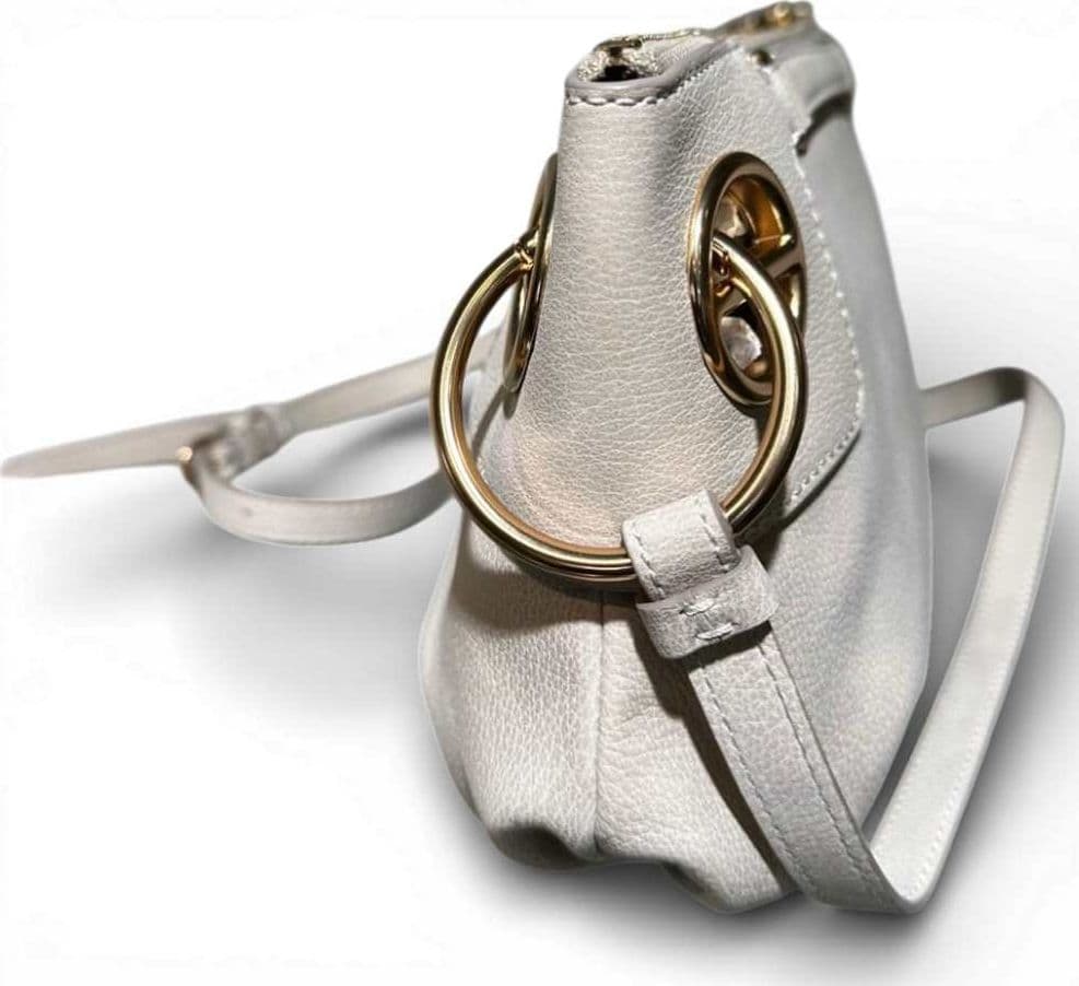 Borbonese Borsa London Cross Over S. BORBONESE Vitello Nabuk White Cotton - 91010264-0197-927 - 4