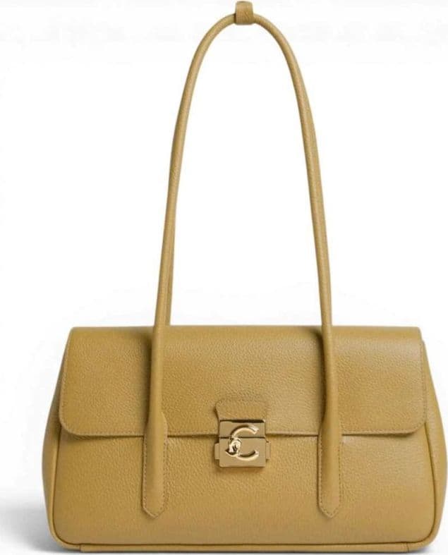 COCCINELLE Coccinelle Borsa a mano C-Me Lock Bag Donna Seagrass in Pelle Granata – OTHER
