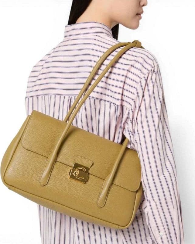COCCINELLE Coccinelle Borsa a mano C-Me Lock Bag Donna Seagrass in Pelle Granata - 7