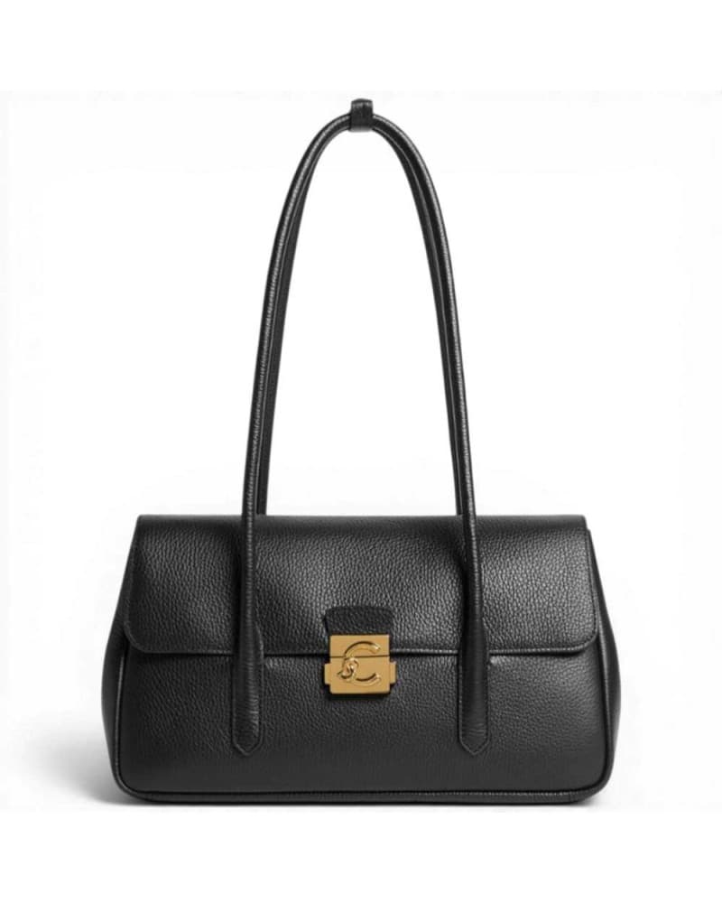 COCCINELLE Coccinelle Borsa a spalla C-Me Lock Large Donna Noir in Pelle grana - 9