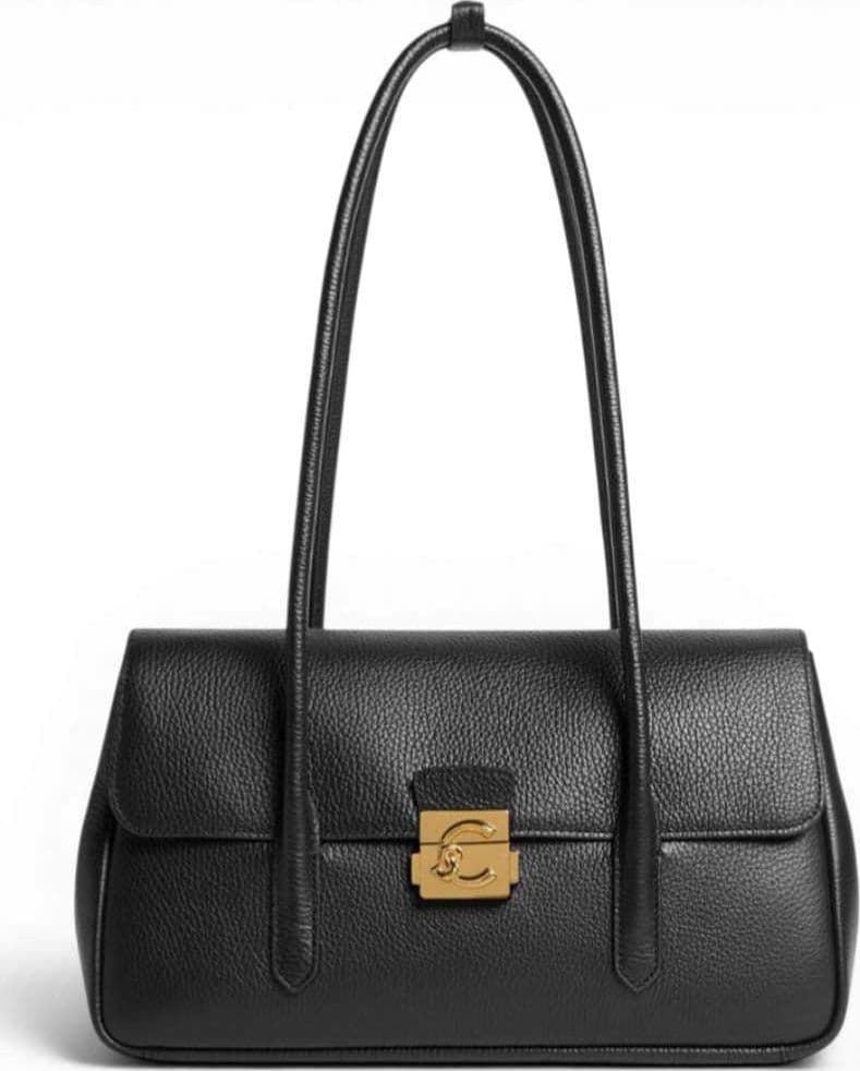 COCCINELLE Coccinelle Borsa a spalla C-Me Lock Large Donna Noir in Pelle grana - 2
