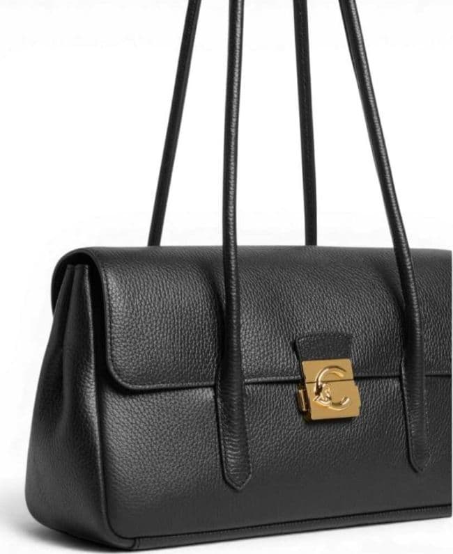 COCCINELLE Coccinelle Borsa a spalla C-Me Lock Large Donna Noir in Pelle grana - 7