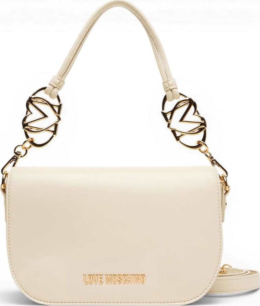 Love Moschino  Borsa a spalla Logo Pearl Donna Avorio in Eco-pelle - 2