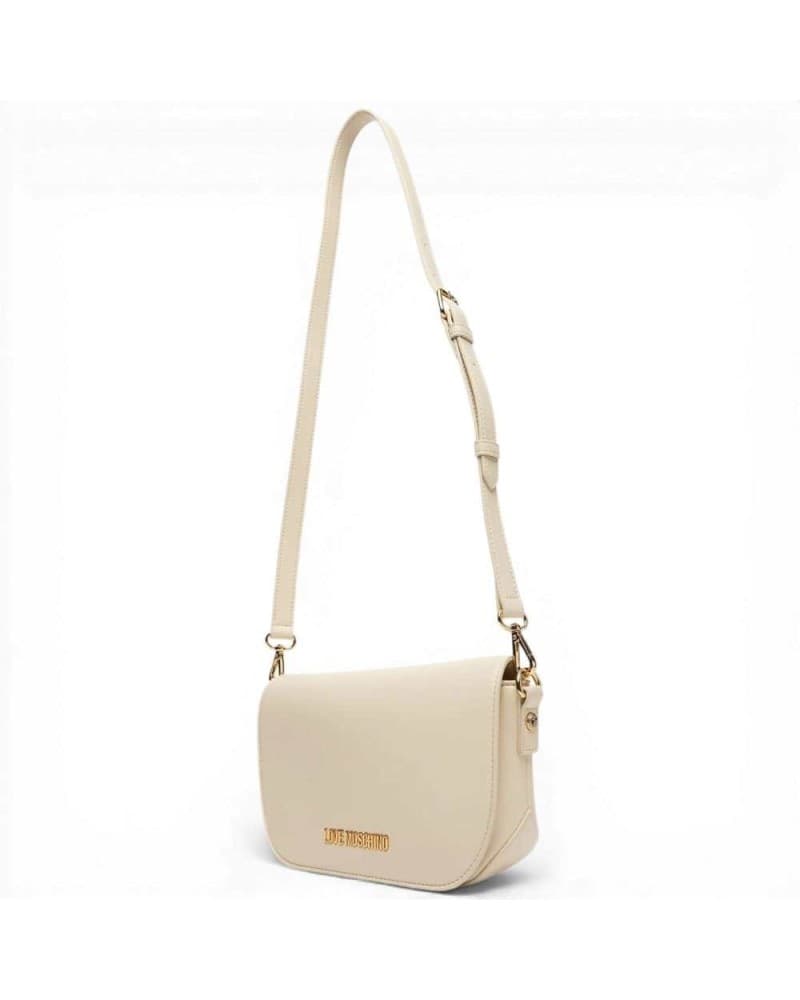 Love Moschino  Borsa a spalla Logo Pearl Donna Avorio in Eco-pelle - 7