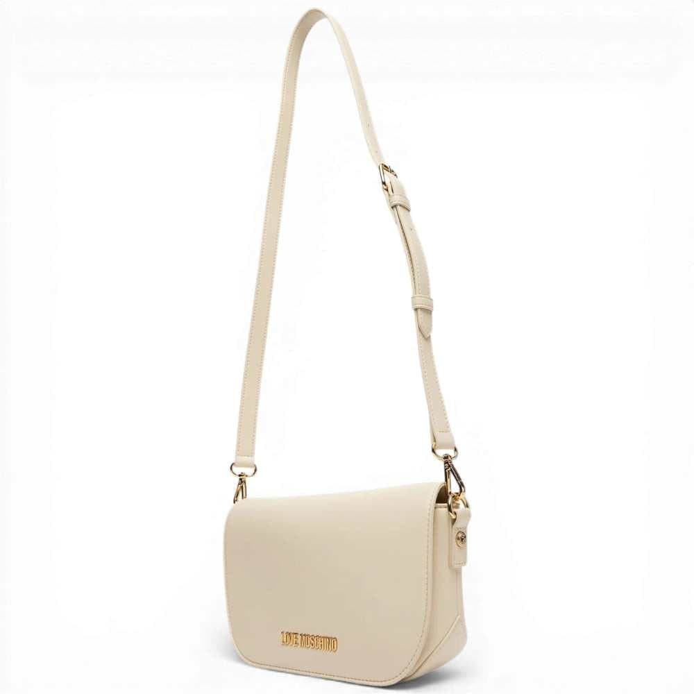 Love Moschino  Borsa a spalla Logo Pearl Donna Avorio in Eco-pelle - 8