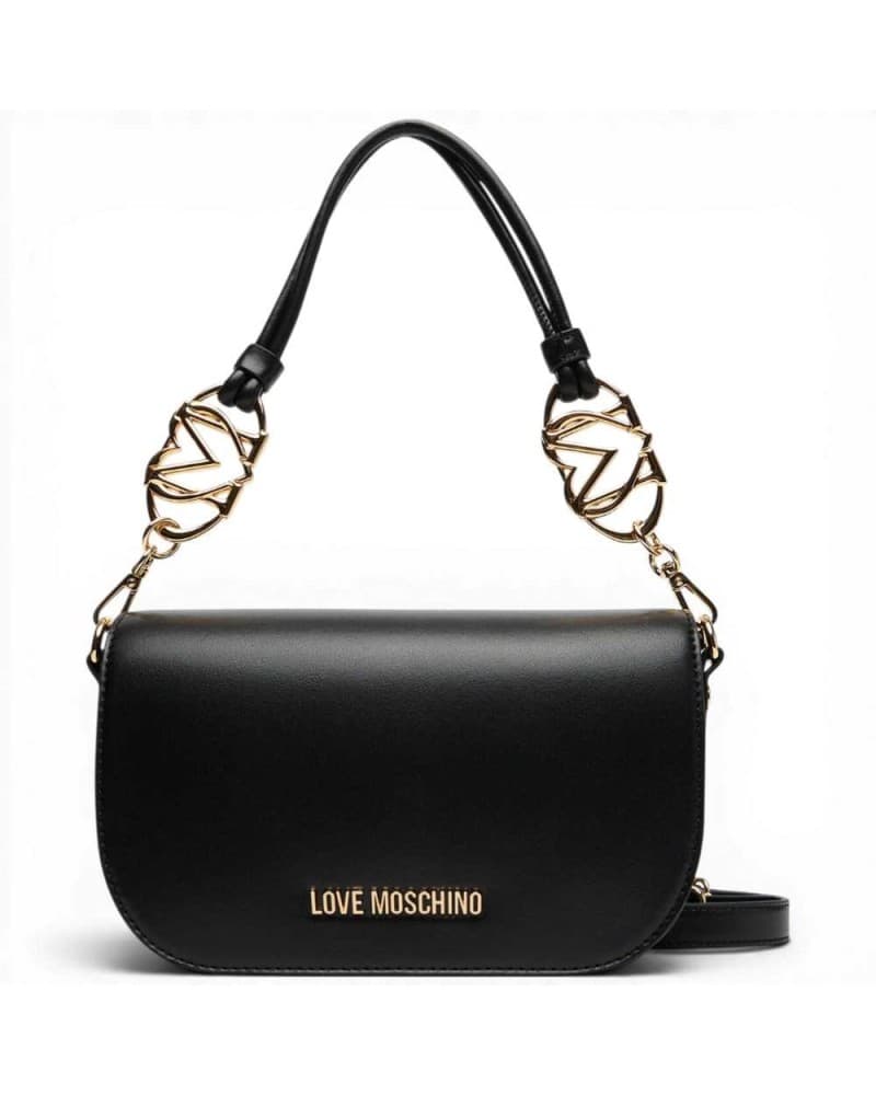 Love Moschino  Borsa a spalla Logo Pearl Donna Nero in Eco-pelle - 9