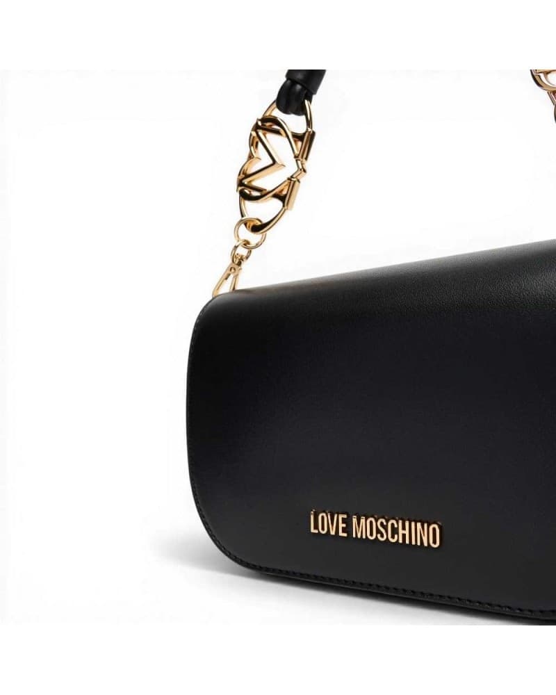 Love Moschino  Borsa a spalla Logo Pearl Donna Nero in Eco-pelle - 3