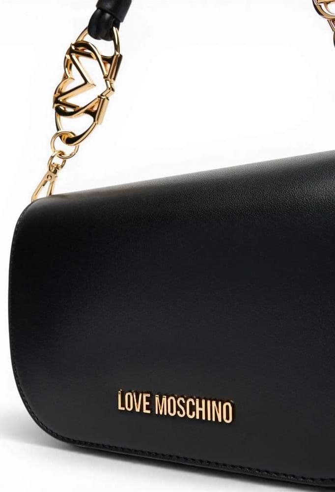 Love Moschino  Borsa a spalla Logo Pearl Donna Nero in Eco-pelle - 4
