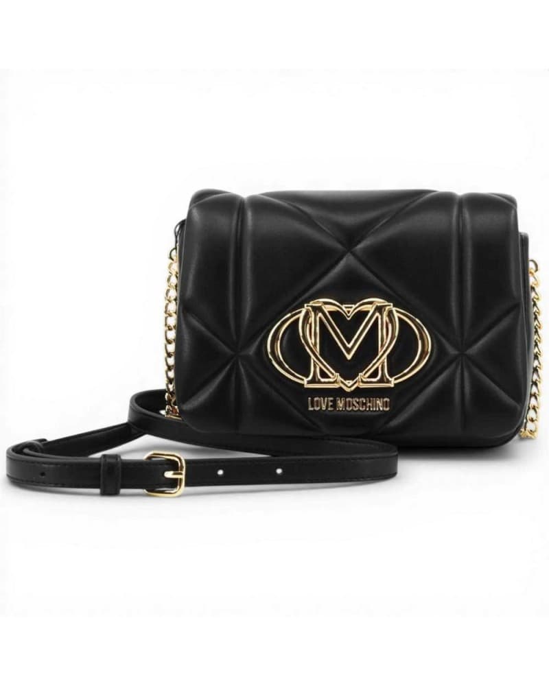 Love Moschino  Borsa a tracolla Embossed Heart Donna Nero in Eco-pelle - 3