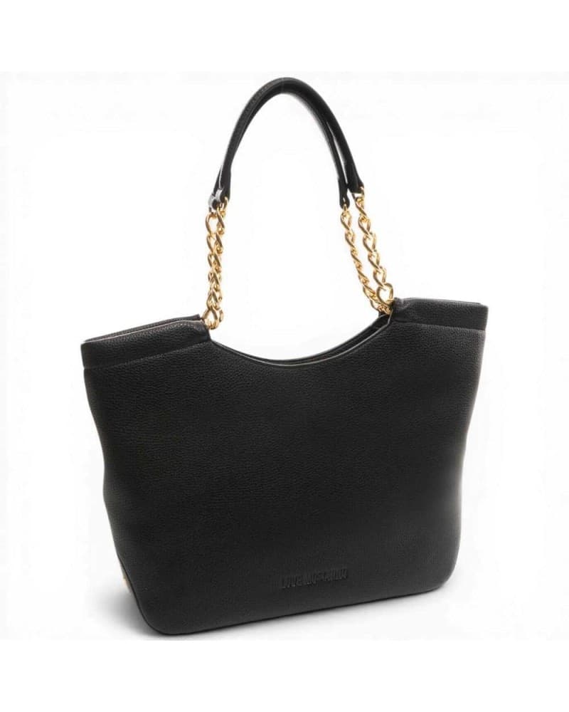 Love Moschino  Borsa shopping Grs Donna Nero e Oro in Eco-pelle - 3