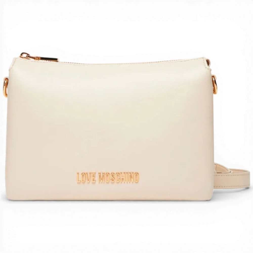 Love Moschino  Borsa shopping Logo Pearl Donna Avorio in Eco-pelle - 2