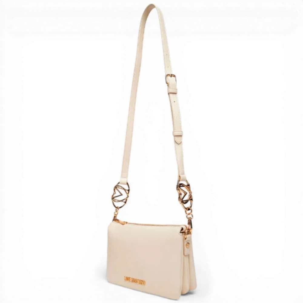 Love Moschino  Borsa shopping Logo Pearl Donna Avorio in Eco-pelle - 6