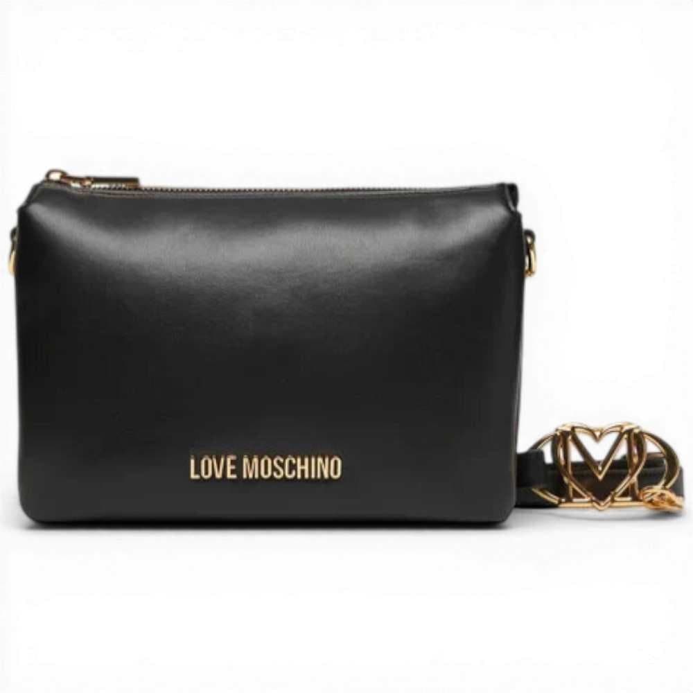 Love Moschino  Borsa shopping Logo Pearl Donna Nero in Eco-pelle - 2
