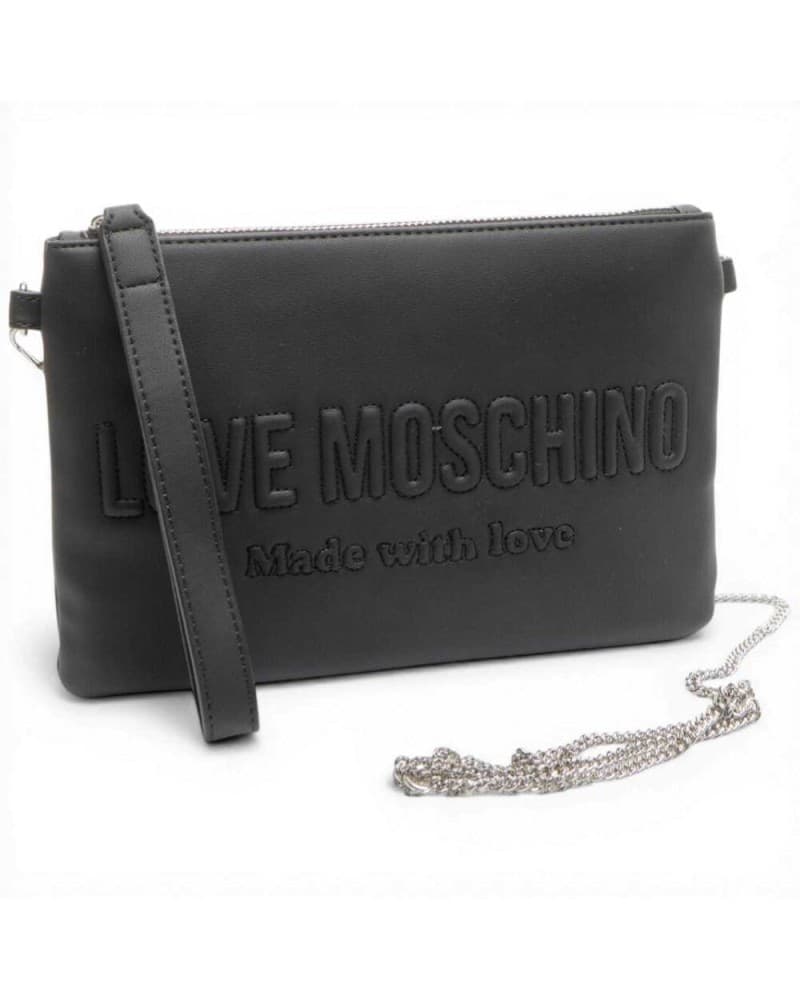 Love Moschino  Pochette Signature Love Donna Nero in Eco-pelle - 3