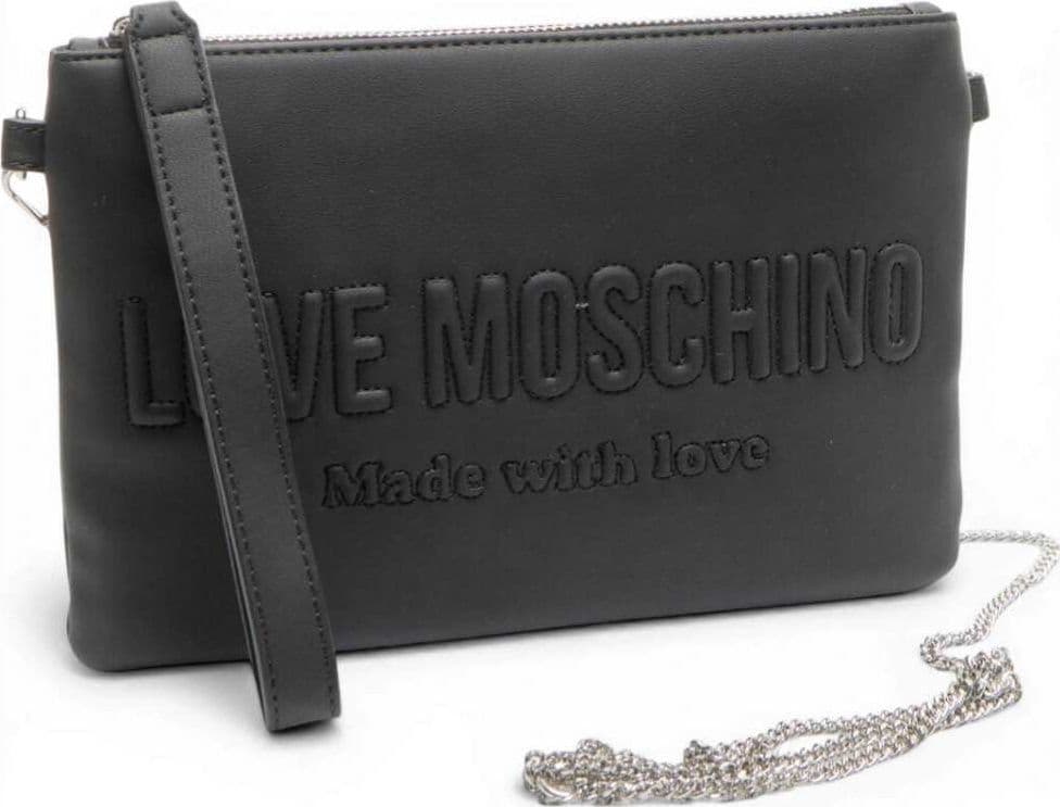 Love Moschino  Pochette Signature Love Donna Nero in Eco-pelle - 4
