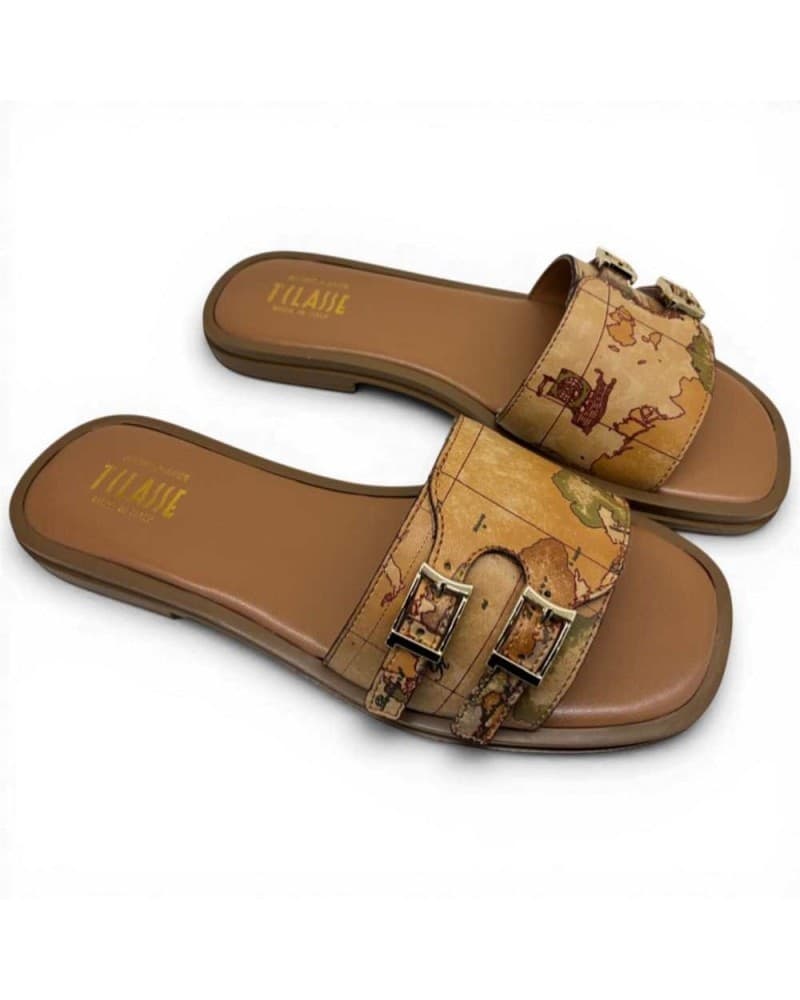 ALVIERO MARTINI 1 CLASSE Alviero Martini 1 Classe Slipper Geo Classic Donna Naturale Taglia 35