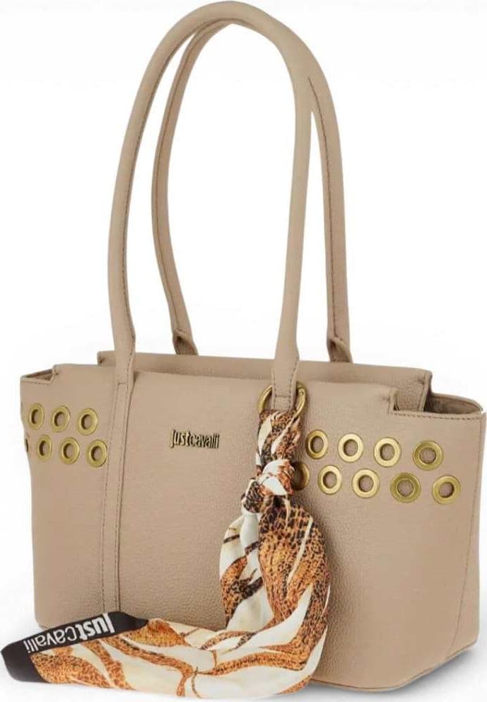 JUST CAVALLI Just cavalli Borsa Tote Foulard Eyelets Donna Naturale in Similpelle - 4