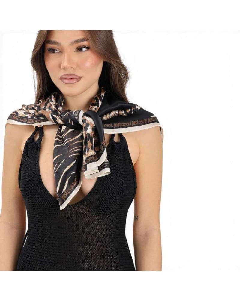 JUST CAVALLI Just cavalli Foulard JC Print Seasonal Donna Animalier in Seta - 5