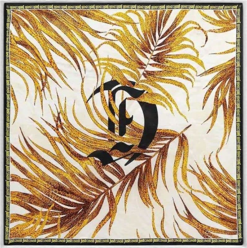 JUST CAVALLI Just cavalli Foulard JC Print Seasonal Donna Oro in Seta