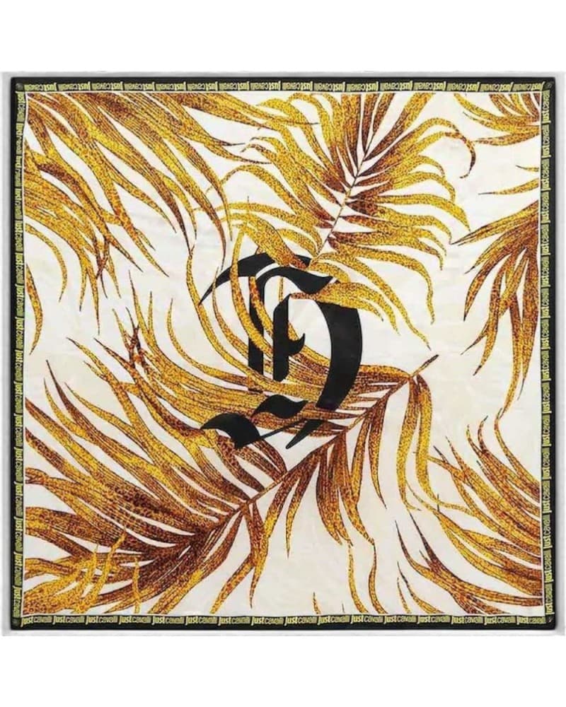 JUST CAVALLI Just cavalli Foulard JC Print Seasonal Donna Oro in Seta - 9