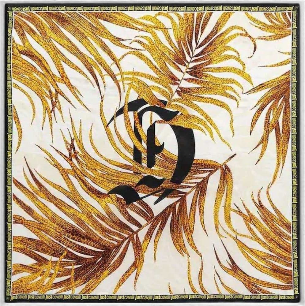 JUST CAVALLI Just cavalli Foulard JC Print Seasonal Donna Oro in Seta - 2