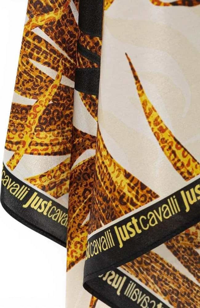 JUST CAVALLI Just cavalli Foulard JC Print Seasonal Donna Oro in Seta - 6