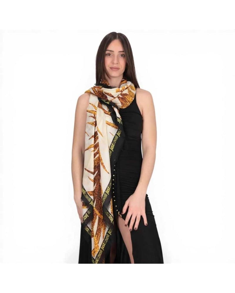 JUST CAVALLI Just cavalli Pashmina JC Print Seasonal Donna Oro in Modal - 5