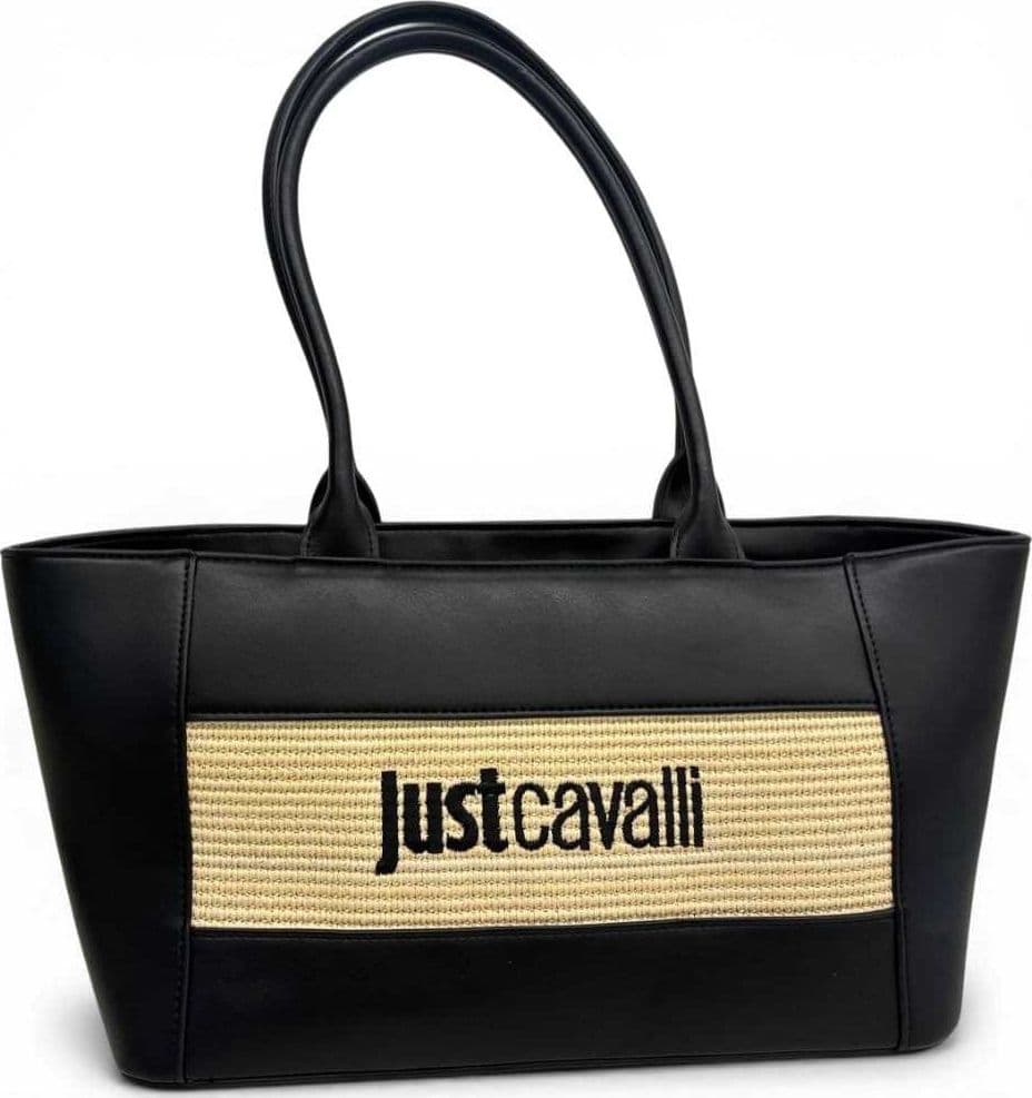 JUST CAVALLI Just cavalli Borsa a mano JC Block Straw Donna Nero in Paglia e Similpelle - 2