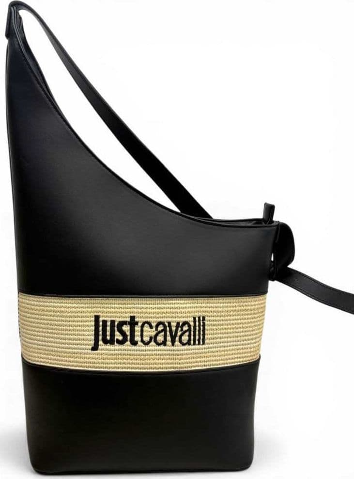 JUST CAVALLI Just cavalli Borsa a spalla JC Block Straw Donna Nero in Paglia e Similpelle - 2