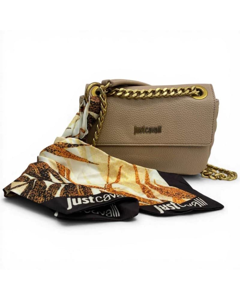 JUST CAVALLI Just cavalli Borsa a tracolla Foulard Eyelets Donna Naturale in Similpelle - 9