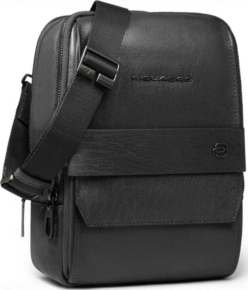 PIQUADRO Piquadro Borsello S141 Uomo Nero in Pelle con Porta iPad mini - 4