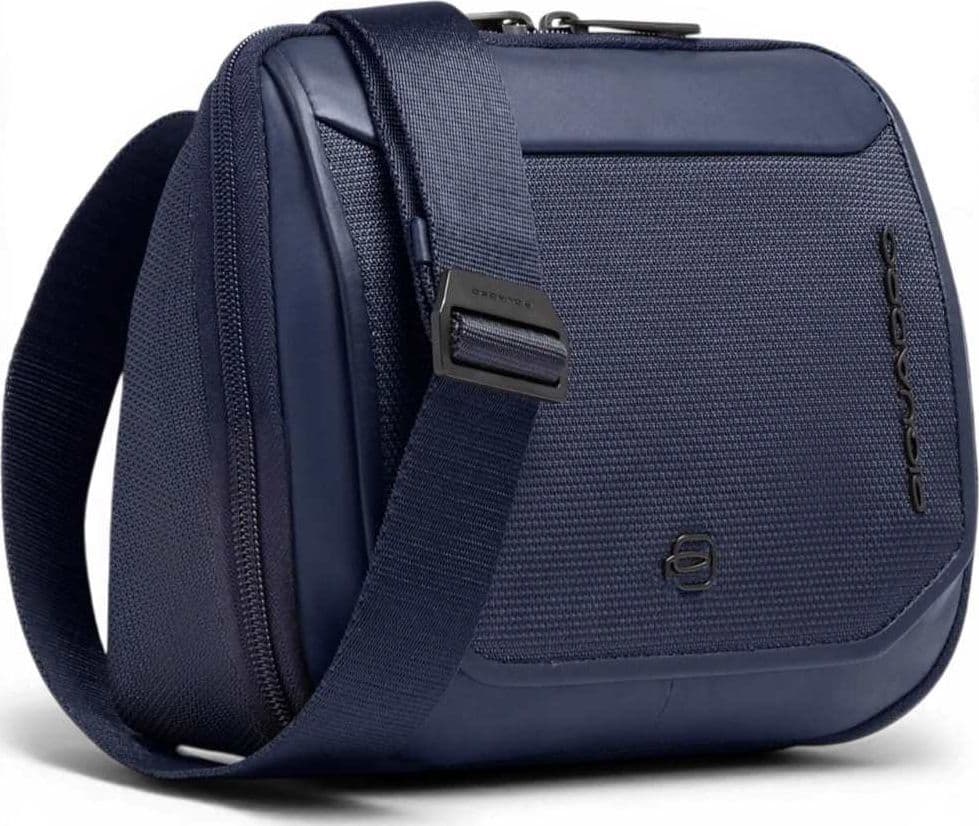 PIQUADRO Piquadro Borsello S143 Unisex Blu in Pelle e Tessuto Orizzontale - 4