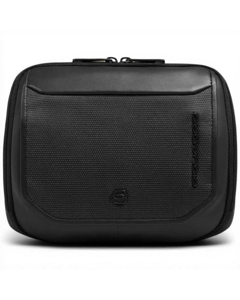 PIQUADRO Piquadro Borsello S143 Unisex Nero in Pelle e Tessuto Orizzontale - 9