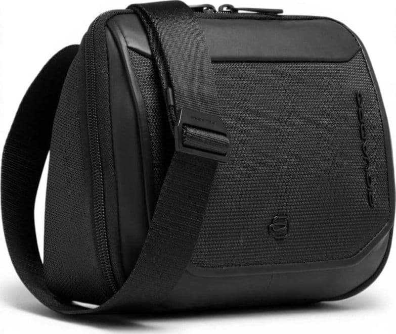 PIQUADRO Piquadro Borsello S143 Unisex Nero in Pelle e Tessuto Orizzontale - 3