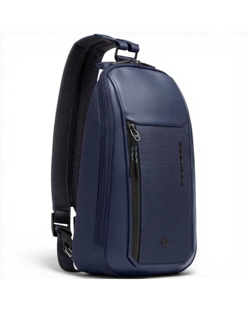 PIQUADRO Piquadro Monospalla S143 Unisex Blu in Pelle e Tessuto con Porta iPad mini - 3